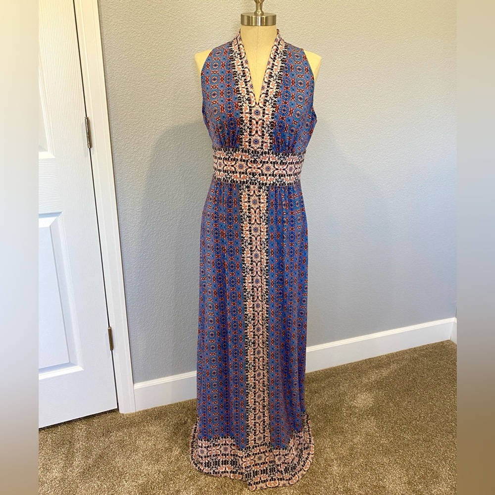 WISP Ella Jersey Sleeveless Paisley Boho Maxi Dress. Size 10 Petite